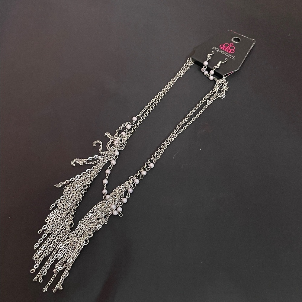 Paparazzi Silver Tassel Necklace